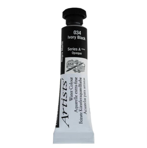 Daler-Rowney 5ml Ivory Black Artist Watercolour with rich pigmentation for depth, contrast, and exceptional mixing ability.