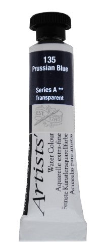 Daler-Rowney 5ml Prussian Blue Artist Watercolour tube showcasing vibrant, lightfast pigments for exceptional blending and coverage.