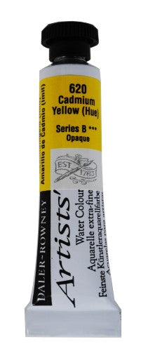 Daler-Rowney 5ml Cad Yellow (Hue) watercolour tube, vibrant pigment for smooth application and excellent lightfastness.