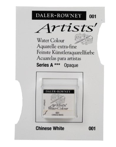 D-R Awc H-Pan Chinese White watercolor paint in half pan, offering rich pigment and seamless washes for artists.
