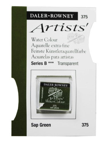 Rown AWC H-Pan Sap Green watercolour, ideal for seamless washes, blending, and vibrant artistic creations.
