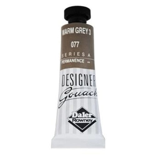 Rowney Gouache 15ml Warm Grey 3 - high-quality opaque paint, ideal for artists with excellent tinting strength and blending.