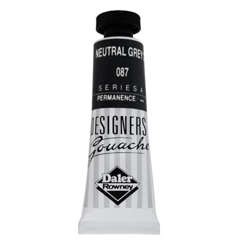 Rowney Gouache 15ml Neutral Grey 3 - premium opaque paint ideal for designers, featuring excellent coverage and tinting strength.