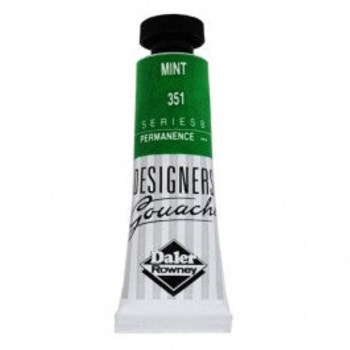 Rowney Gouache 15ml in mint color, featuring vibrant opaque paint for artists with excellent coverage and seamless blending.