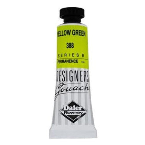 Vibrant Rowney Gouache 15ml in Yellow Green, perfect for artists, featuring excellent coverage and smooth application.