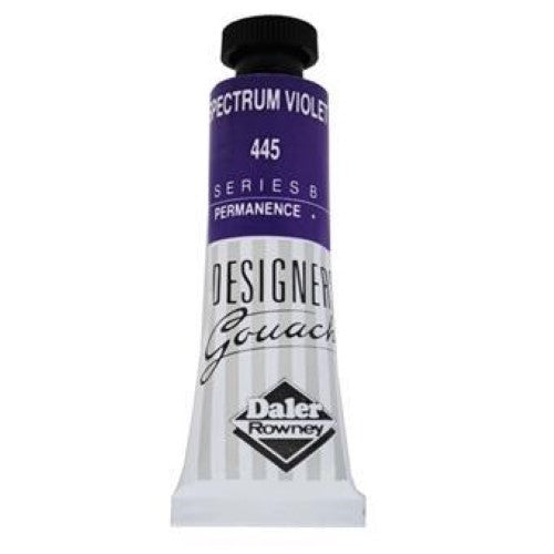 Rowney Gouache 15ml Spectrum Violet: opaque artists' quality paint, vibrant purple, ideal for professional designs and fine art.