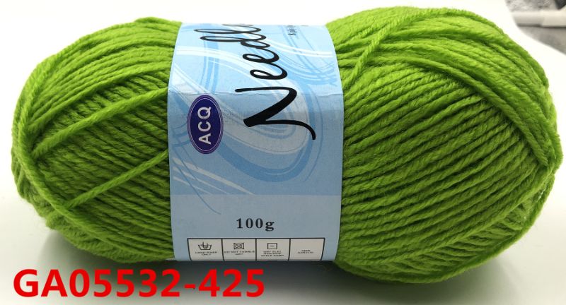 Vibrant lime acrylic yarn set of 12, perfect for knitting and crocheting durable, soft garments and accessories.