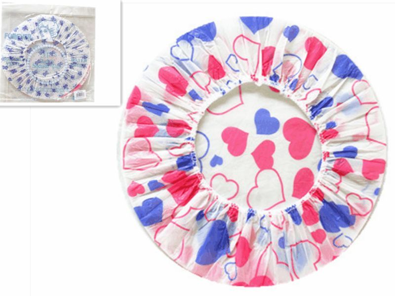 Assorted vibrant shower caps, 27cm, 18pcs, waterproof, stylish, perfect for protecting hair during showers or spa days.