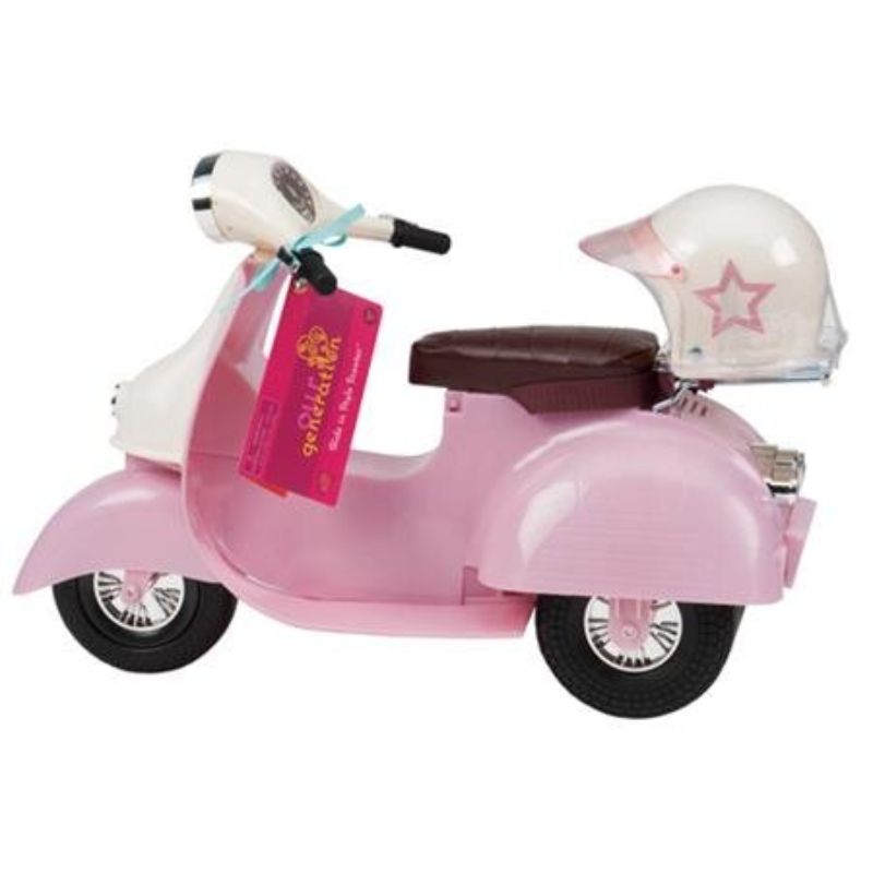 OG Scooter in Pink & Ivory designed for 18" dolls, perfect for adventurous outdoor play and imaginative storytelling.
