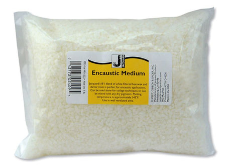 High-quality encaustic medium made from filtered beeswax and damar resin for vibrant, durable art applications.