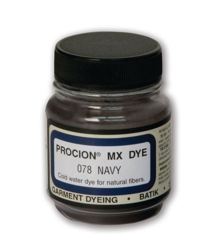 PROCION MX DYE in JACQUARD NAVY BLUE, 18.71g, ideal for vibrant cold water dyeing on cellulose fabrics like cotton and linen.