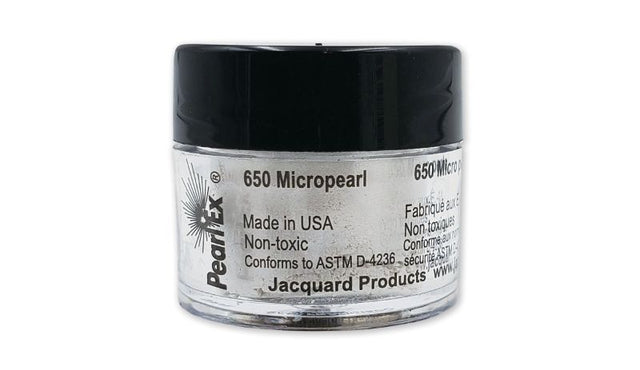 JACQUARD MICRO PEARL 650: 3g powdered pigment for stunning metallic and pearlescent effects in various art mediums.
