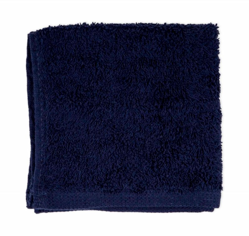 Trinity Navy Face Cloth by Smartfox NZ, 30cm, made of soft, absorbent cotton; perfect for skincare and luxurious self-care.