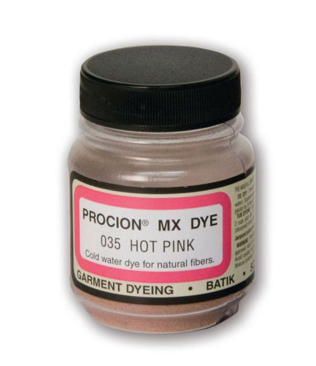Hot Pink PROCION MX Dye (18.71g) for vibrant, long-lasting colors on cotton, linen, and hemp; perfect for various dyeing techniques.