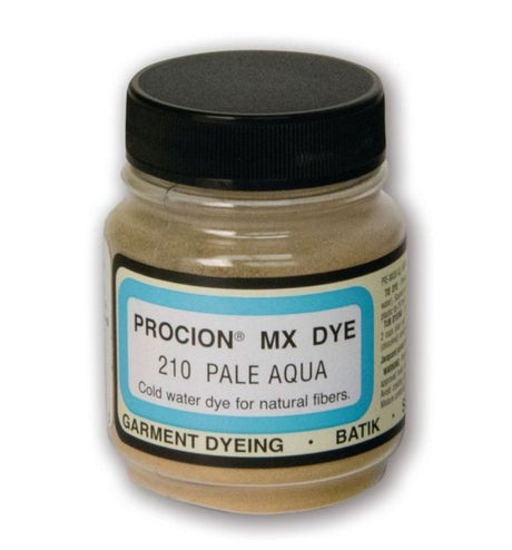 Procion MX Dye in Pale Aqua 210, 18.71g; vibrant, cold water dye for cotton, linen, and creative fabric art projects.