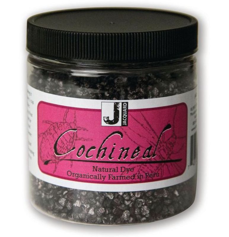 Vibrant Cochineal dye in 113.40g, ideal for natural fibers; offers rich, lightfast colors from reds to purples.