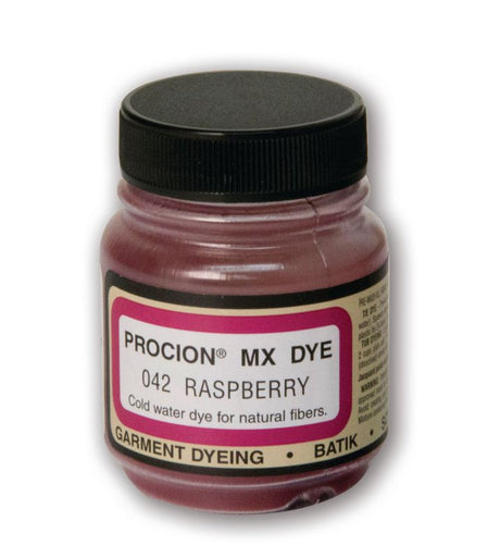 Vibrant JACQUARD RASPBERRY Procion MX Dye (18.71g) for cold water fabric dyeing on cotton, linen, and rayon. Perfect for creative projects.