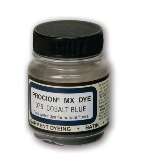 Procion MX Cobalt Blue dye in 18.71g for vibrant, washfast colors on cotton and other cellulosic fabrics. Perfect for various dyeing techniques.