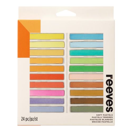 Reeves Soft Pastel Set of 24, featuring vibrant colors and soft formulation for easy blending and stunning artwork.