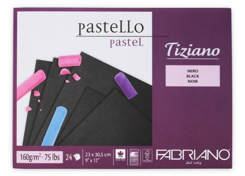 Fabriano Tiziano Pastel Paper Pads 160GSM 23x30.5 Black
