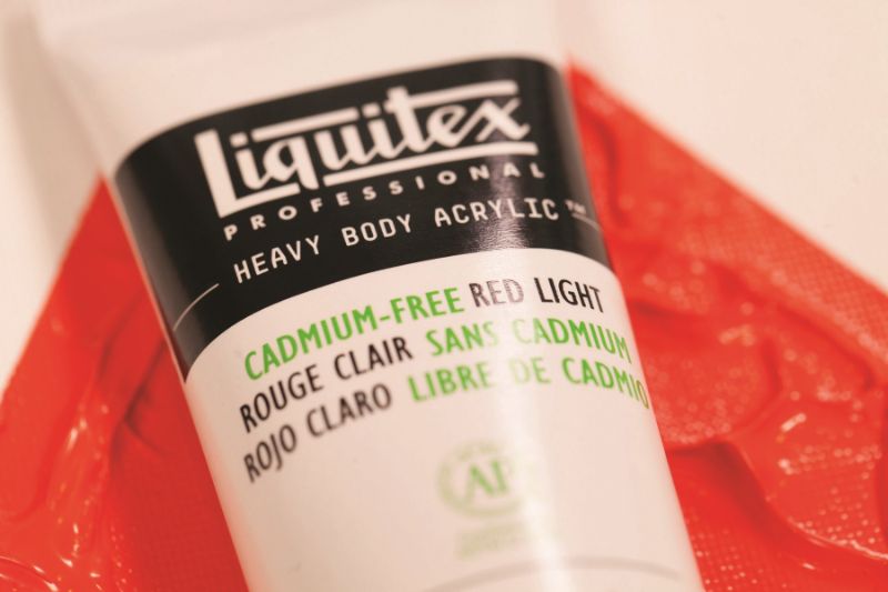 Cadmium-free red light acrylic paint, providing thick, buttery consistency and vibrant color for all artistic techniques.