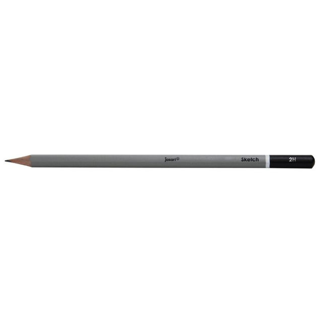 JASART 2H sketching pencil with smooth wood casing, break-resistant lead, FSC certified for eco-friendly artistry.
