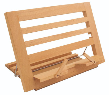 JASART Bookrack Table Easel in durable beechwood, adjustable 35-65 degrees, perfect for art and display uses.