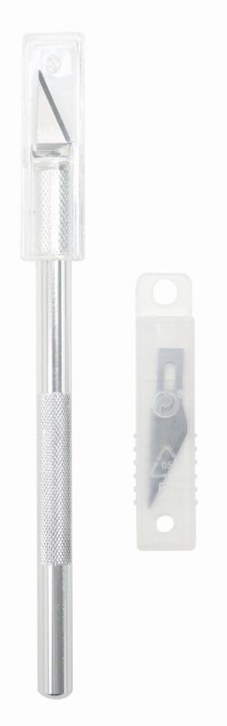 KENT Craft Knife for precise cutting and trimming, featuring a textured grip and includes case with knife and 2 blades.