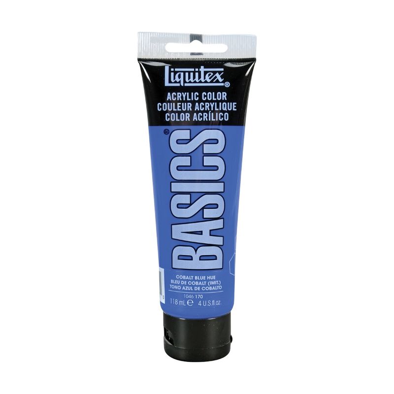 Cobalt Blue Hue acrylic paint in 118ml tube, thick and creamy with satin finish, perfect for artists and mixing colors.