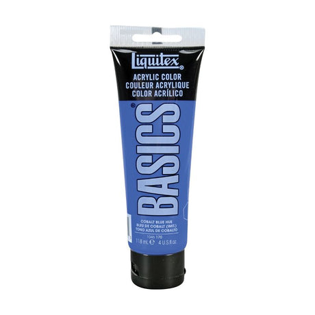Cobalt Blue Hue acrylic paint in 118ml tube, thick and creamy with satin finish, perfect for artists and mixing colors.