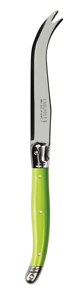 Elegant Andre Verdier cheese knife set of 3 featuring stainless steel blades and vibrant resin handles, ideal for cheese lovers.