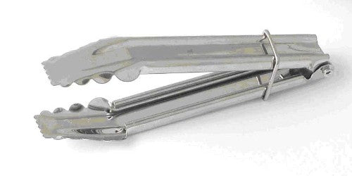 Set of 6 stainless steel mini tongs, perfect for serving appetizers like sugar, olives, and cheese with elegance.