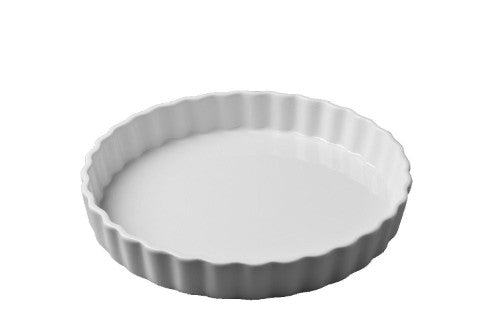 Bartleet 24cm round flan dish, ideal for quiches and tarts, with excellent heat retention and stylish design.