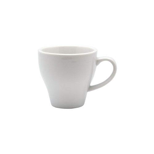 Elegant Rockingham White Long Black Tulip Cups (set of 6) for serving espresso and tea, showcasing classic design and durability.