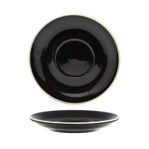 Elegant black latte saucer set of 6, perfect for enhancing coffee moments with a stylish and timeless design.