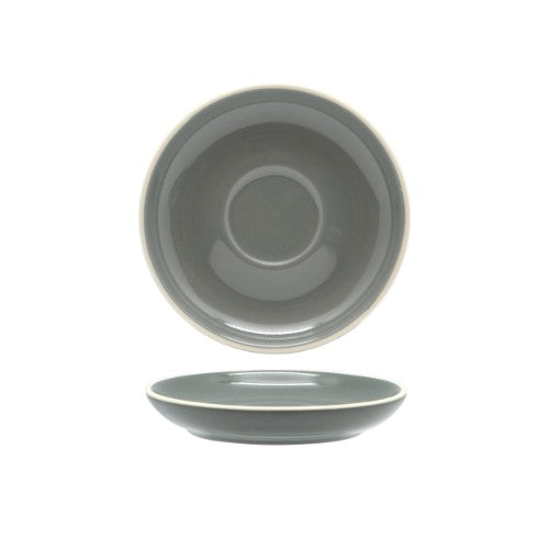 Set of 6 Rockingham Grey Espresso Saucers (12cm) featuring elegant design, high-quality porcelain, and modern sophistication.