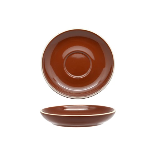 Set of 6 elegant Rockingham Brown Espresso Saucers, crafted in high-quality porcelain with a rich brown finish.
