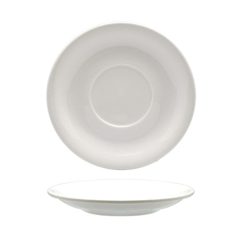 Set of 6 Rockingham White Latte Saucers, crafted from high-quality porcelain with a timeless white finish for elegant dining.