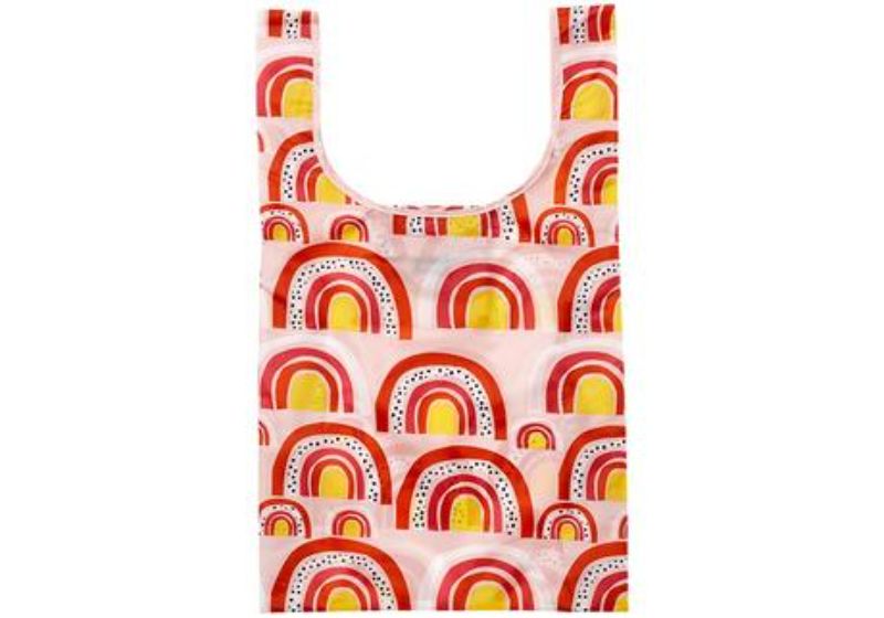 Set of 6 eco-friendly shopping bags made from recycled PET, vibrant, durable, compact, machine washable, holds up to 20kg.