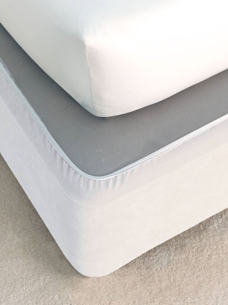 Valance King Single Bedwrap in White, crafted from faux suede for a sleek, minimal look and snug fit.
