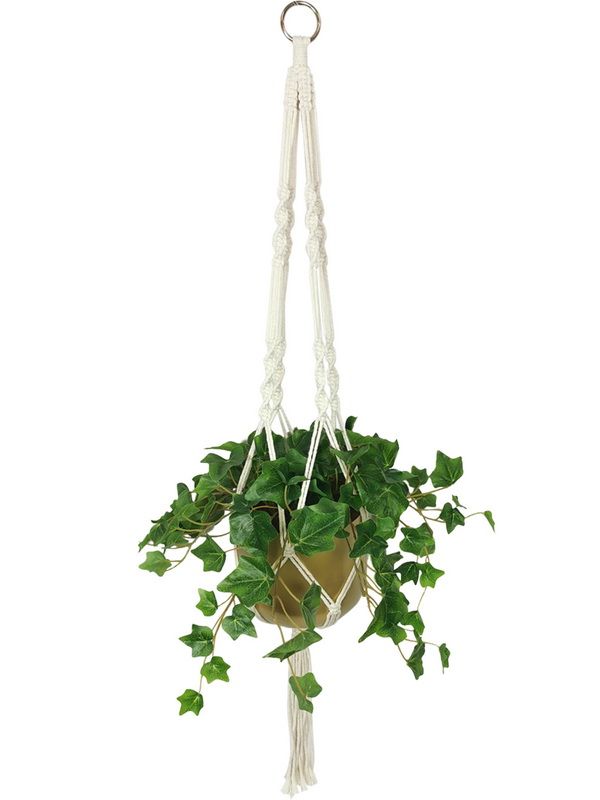 Artificial Hanging Green Macrame Holder - 95cm (Set of 2)