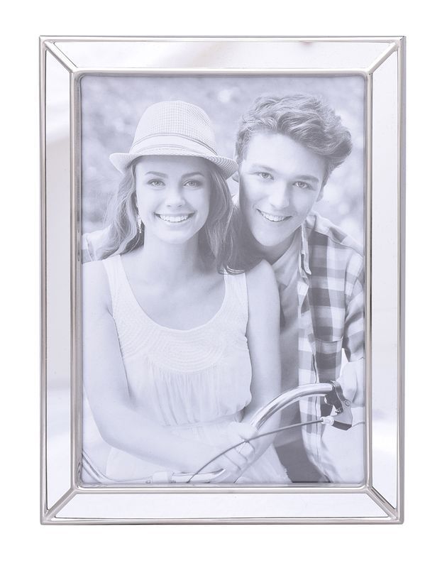 Photo Frame - Mirrored Silver 4 x 6" (Set of 2)