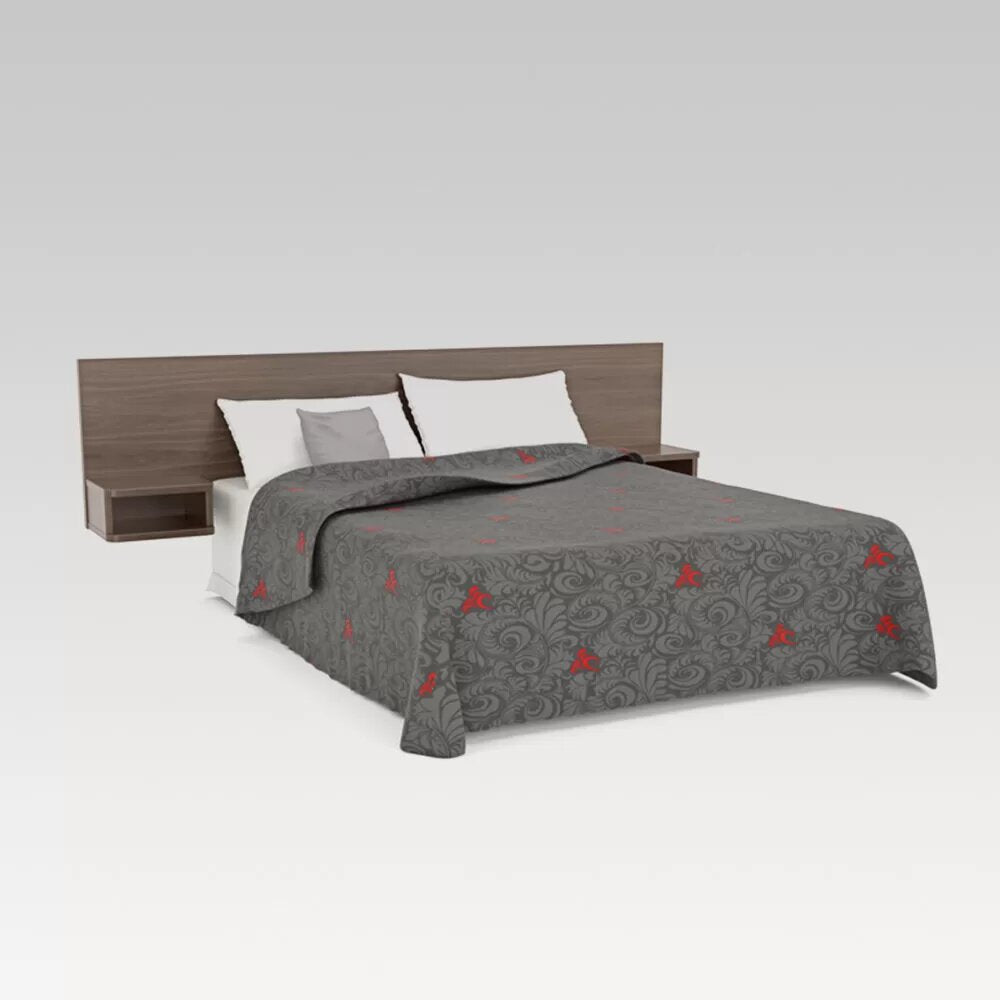 Elegant dark oak headboard with 340mm cubbies for storage, designed for King beds, combining style and functionality.
