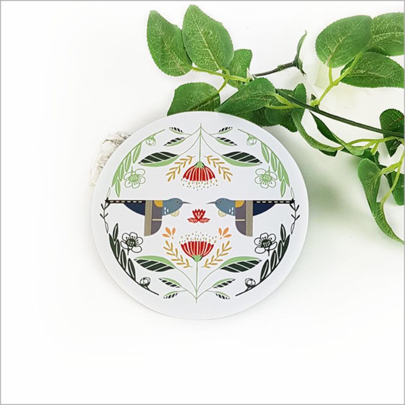 15cm circular wall art featuring intricate Folk Tui design, made of durable foam PVC, ideal for home decor and gifting.