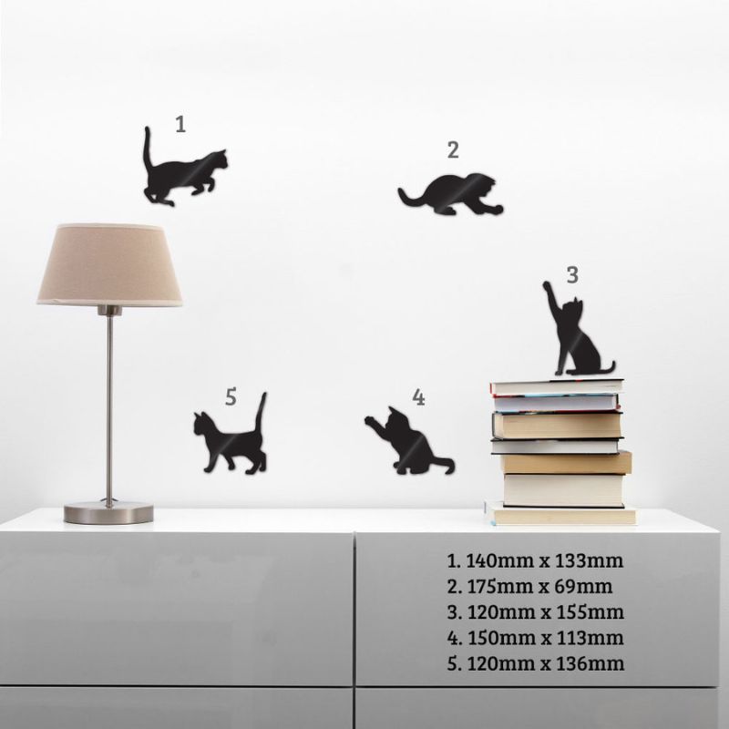 Elegant black cat wall art set made from durable 4mm ACM, ideal for enhancing indoor and outdoor spaces.