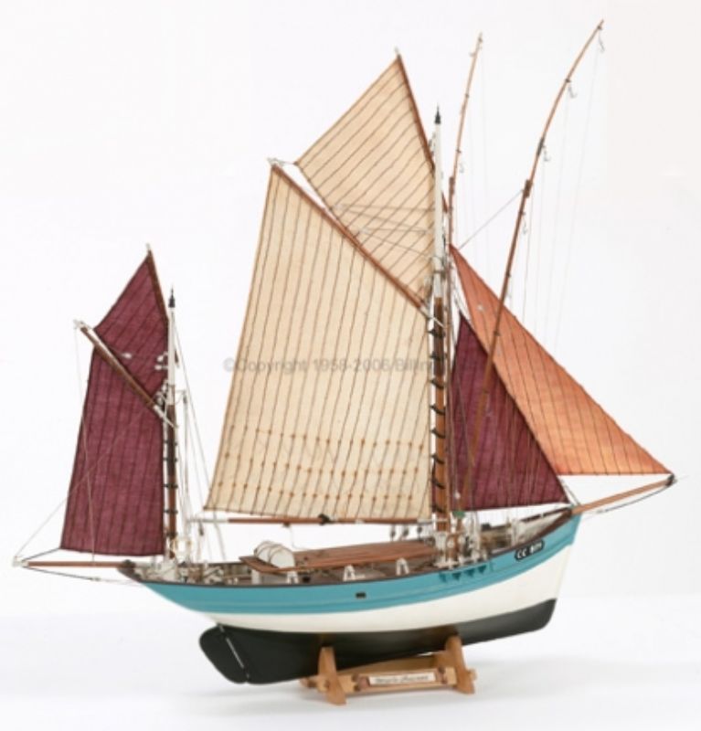 Detailed 1/50 scale model kit of the Marie Jeanne, a classic dundee fishing vessel, perfect for hobbyists and collectors.
