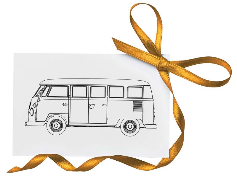 Diecast model of a 1/43 VW Campervan celebrating Happy Anniversary, crafted with precision by Corgi for collectors.