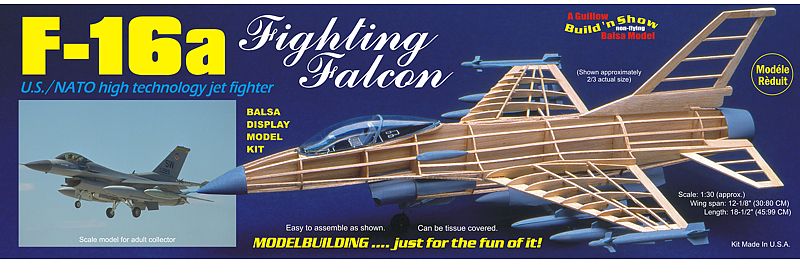 Balsa Kits & Glider - 1/30 F-16a Fighting Falcon