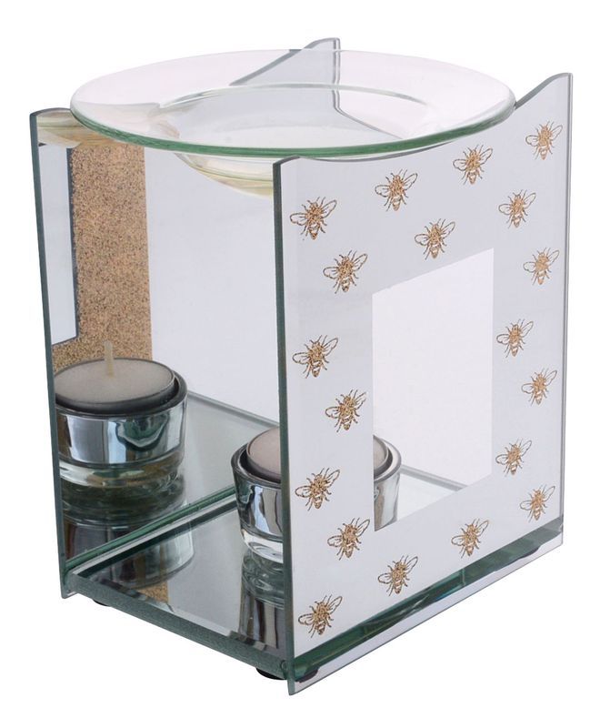 Set of 2 17cm honeycomb design oil burners for essential oils and wax melts, perfect for enhancing ambiance and decor.