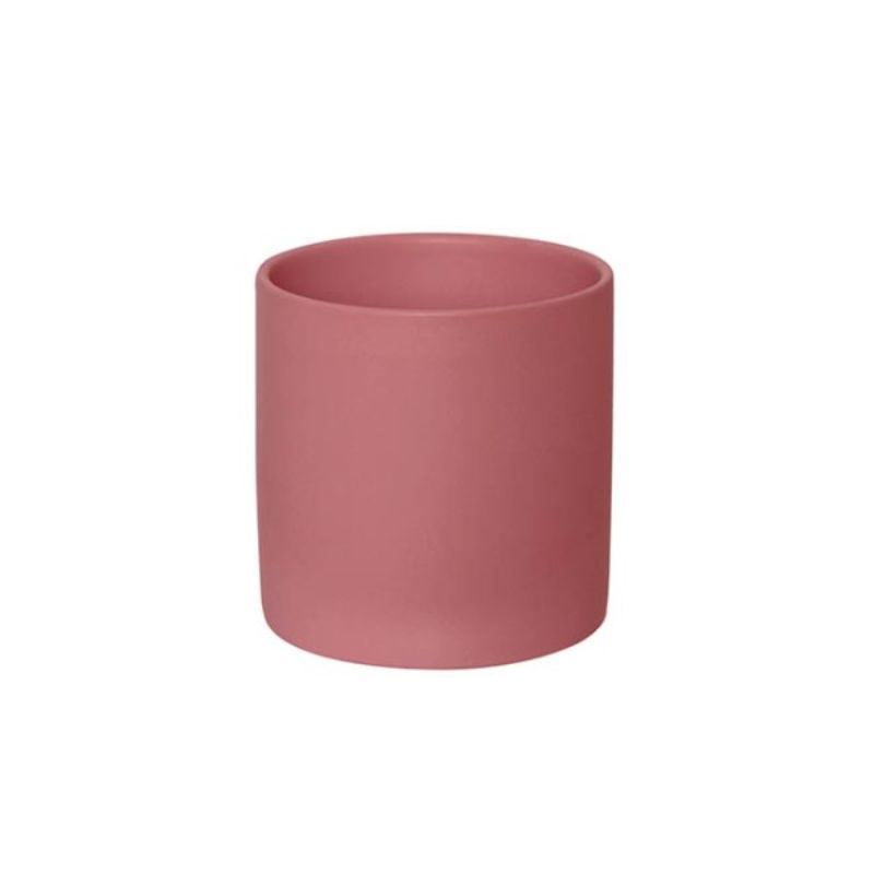 Ceramic Satin Matte Rose pot in Chateau Rose, 14x14cmH, perfect for stylish indoor/outdoor plant display and healthy growth.